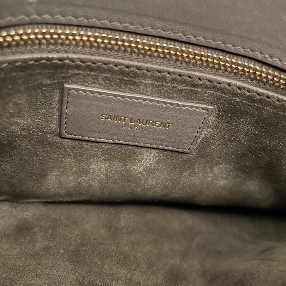 SAINT LAURENT Small Sac de Jour Bag Light Gray Leather - Picture 10 of 12